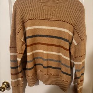 St. John's Bay Tan and Cream Knit Sweater